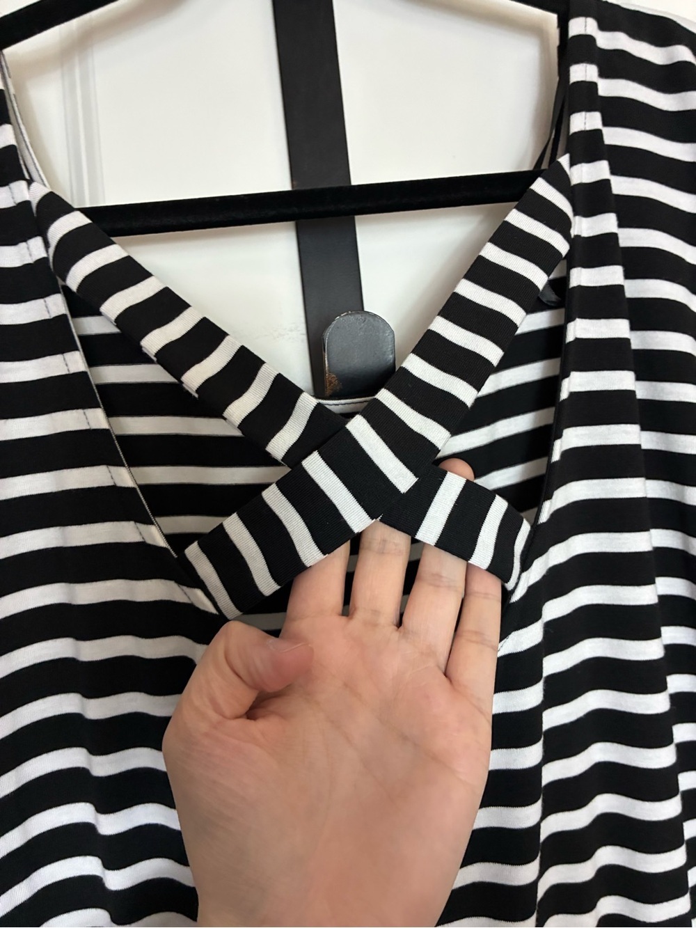 Torrid Goth Black & White Striped Sleeveless Dress Pockets NWT size - Picture 8 of 16